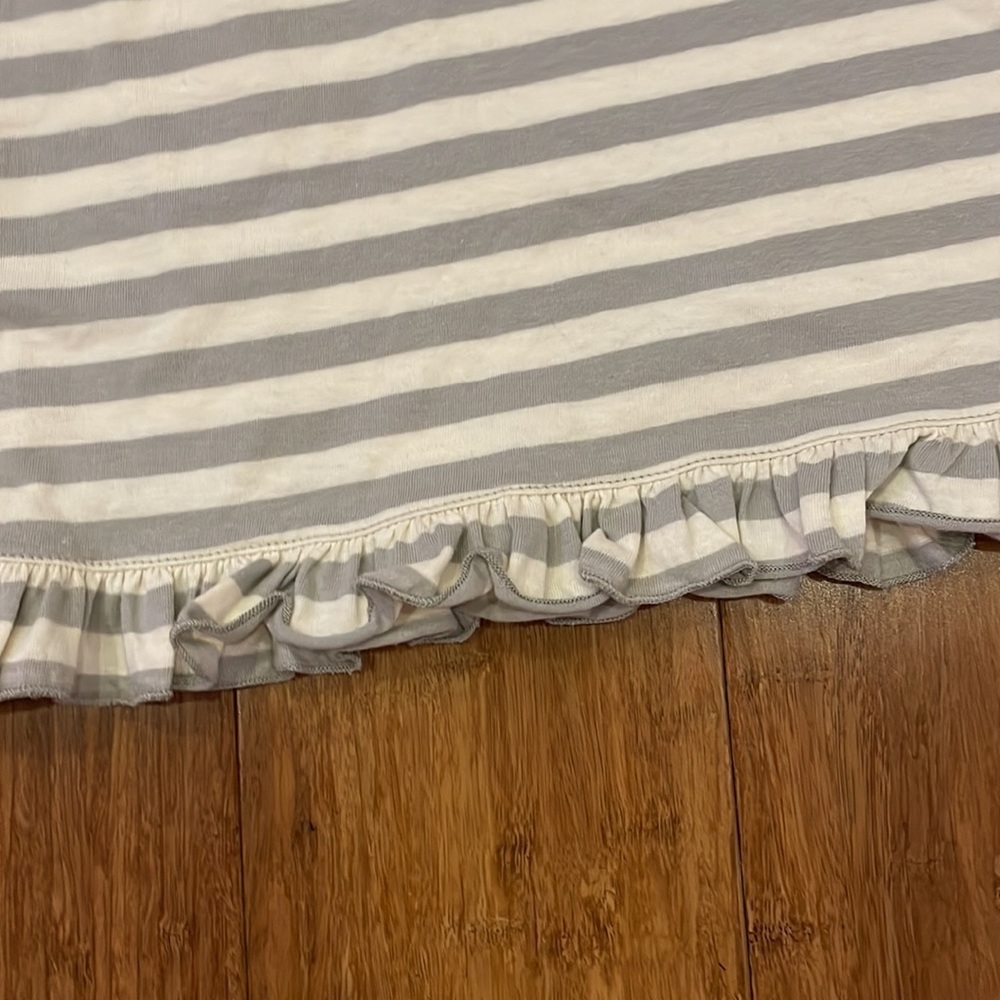 Luigi girls long sleeved grey striped dress with ballet appliqué size 8 NWOT - Picture 5 of 6